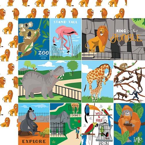 Zoo Adventure Collection Multi Journaling Cards 12 x 12 Double-Sided Scrapbook Paper by Carta Bella - Scrapbook Supply Companies