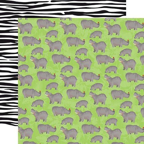Zoo Adventure Collection Hippos 12 x 12 Double-Sided Scrapbook Paper by Carta Bella - Scrapbook Supply Companies