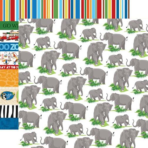 Zoo Adventure Collection Elephants 12 x 12 Double-Sided Scrapbook Paper by Carta Bella - Scrapbook Supply Companies