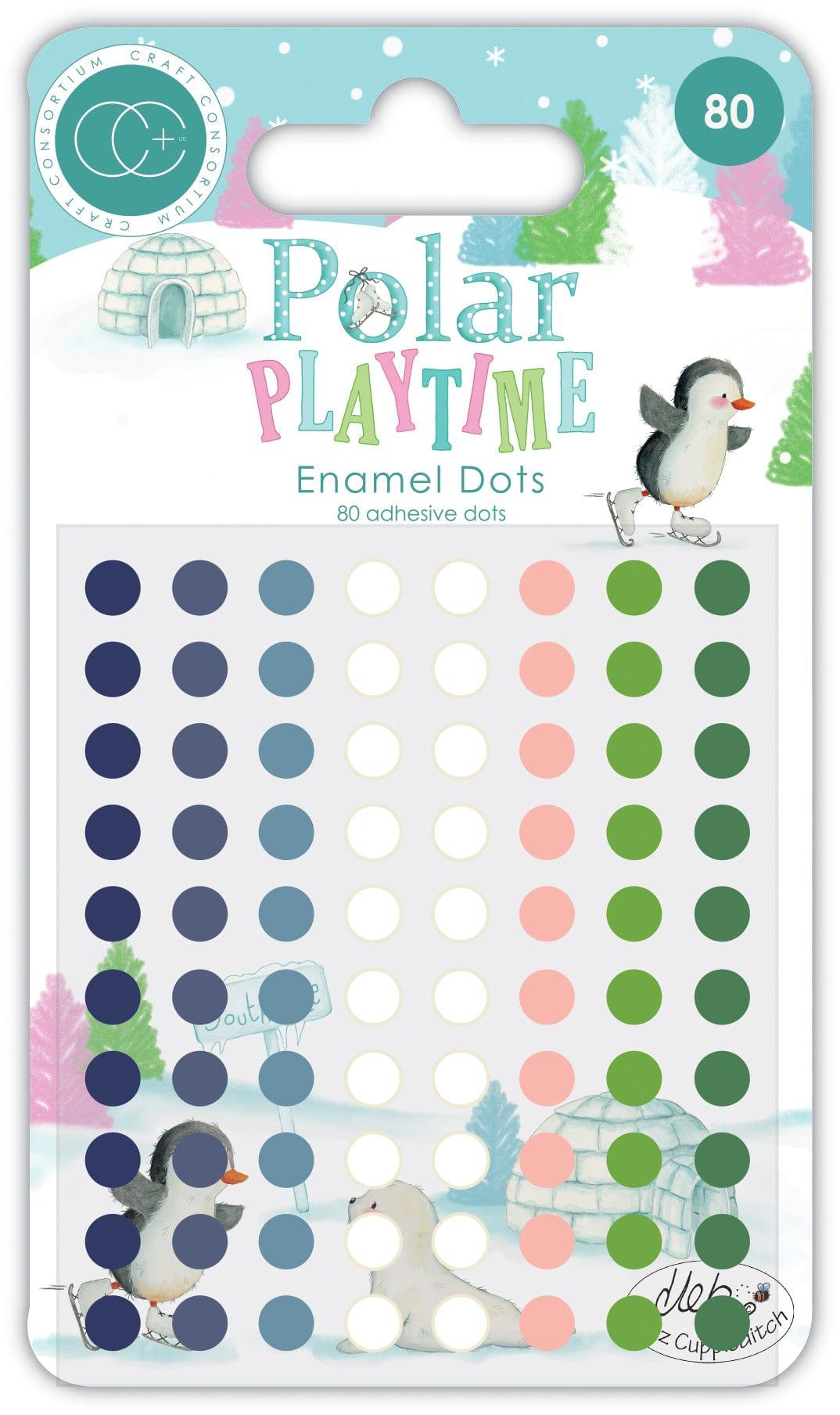 Polar Playtime Collection Adhesive Scrapbook Enamel Dots by Craft Consortium - Scrapbook Supply Companies