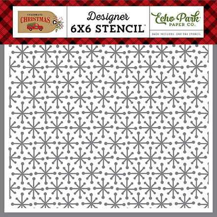 Celebrate Christmas Collection Christmas Burst Designer 6 x 6 Scrapbook Stencil by Echo Park Paper - Scrapbook Supply Companies