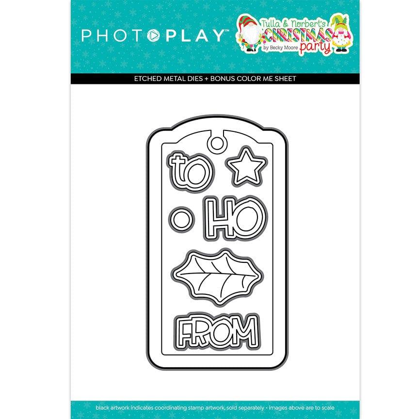 Tulla & Norbert's Christmas Party Collection Tag Etched Metal Dies by Photo Play Paper