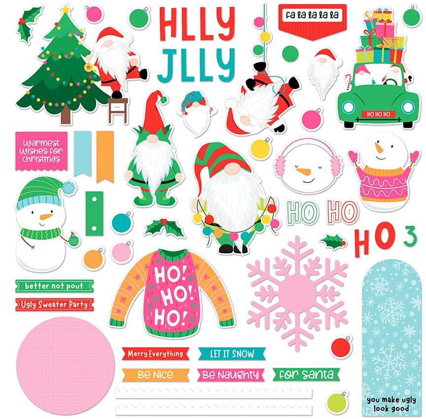 Tulla & Norbert's Christmas Party Collection Card Kit 12 x 12 Cardstock Scrapbook Sticker Sheet by Photo Play Paper