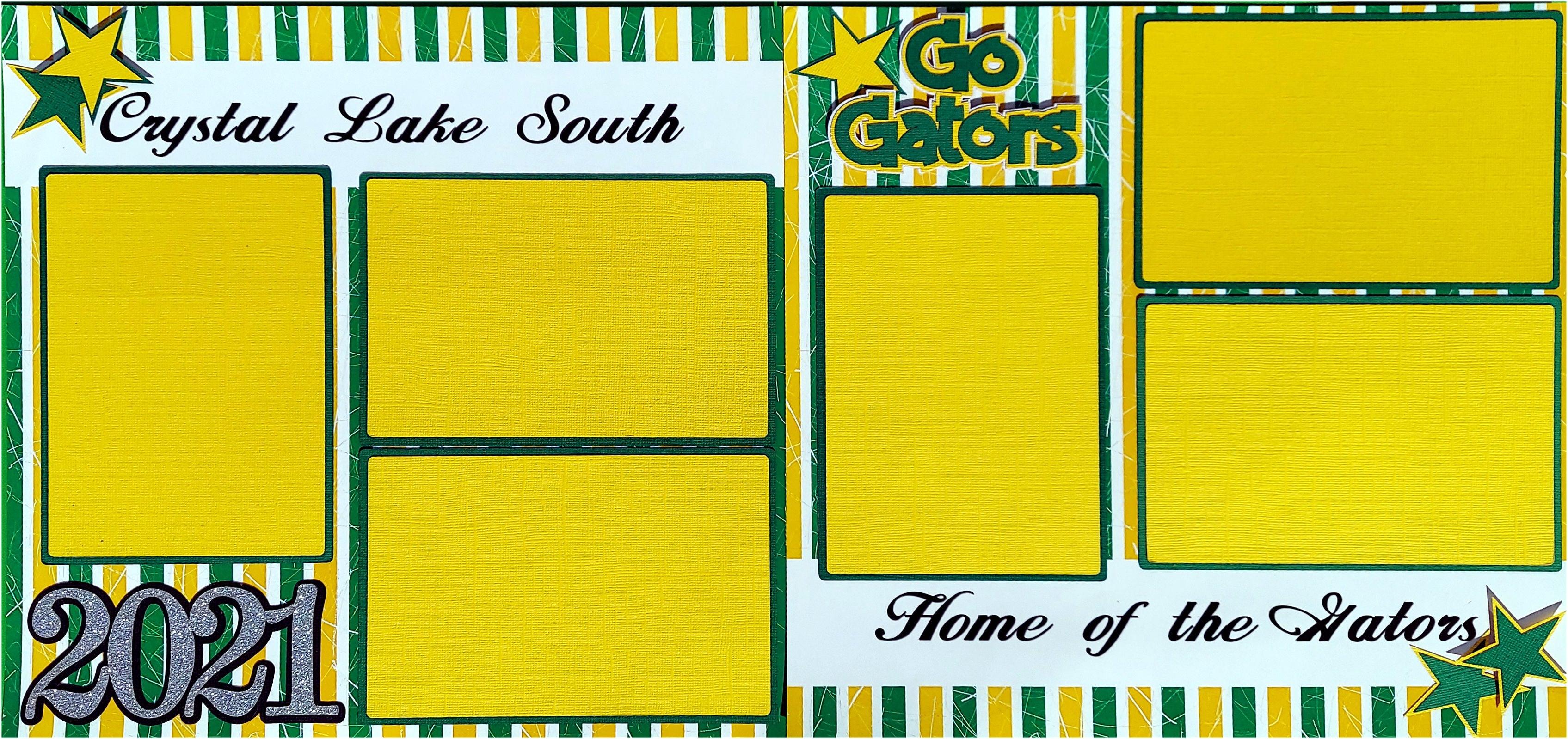 Crystal Lake South Class of 2021 (2) - 12 x 12 Pages, Fully-Assembled & Hand-Crafted 3D Scrapbook Premade by SSC Designs