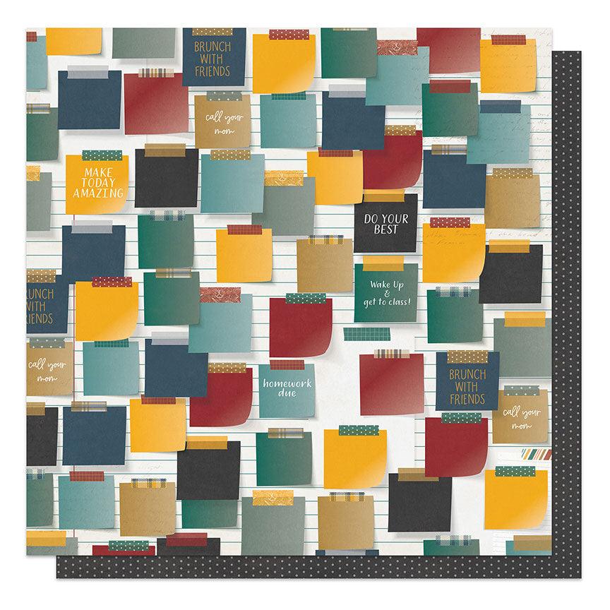 Campus Life Collection Sticky Notes 12 x 12 Double-Sided Scrapbook Paper by Photo Play Paper
