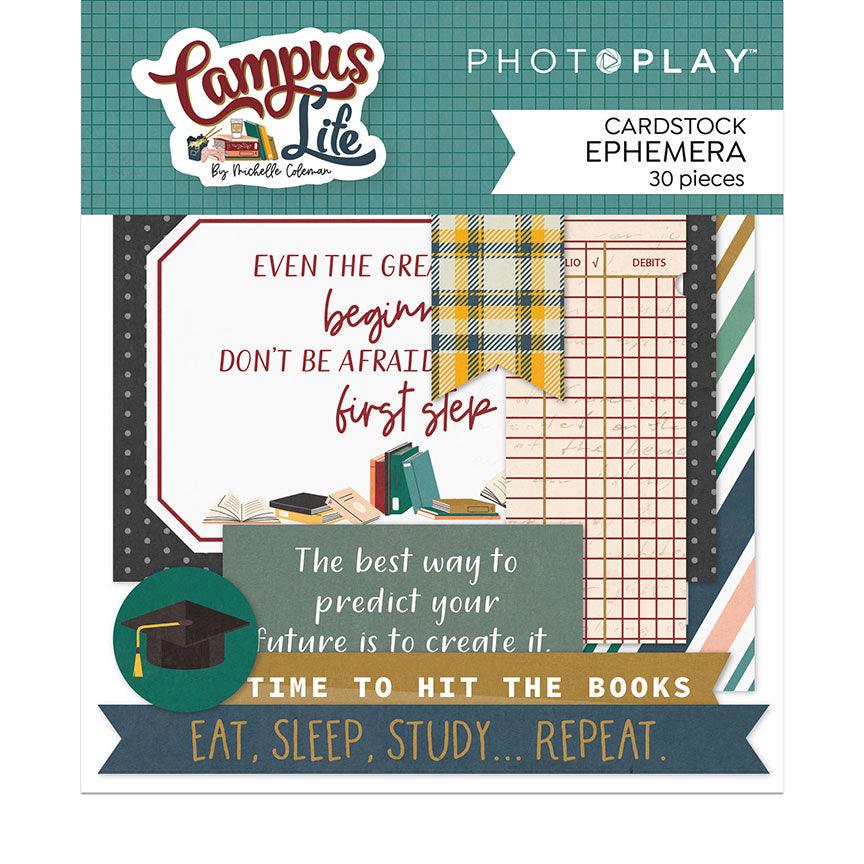 Campus Life Collection 5 x 5 Die Cut Scrapbook Embellishments by Photo Play Paper