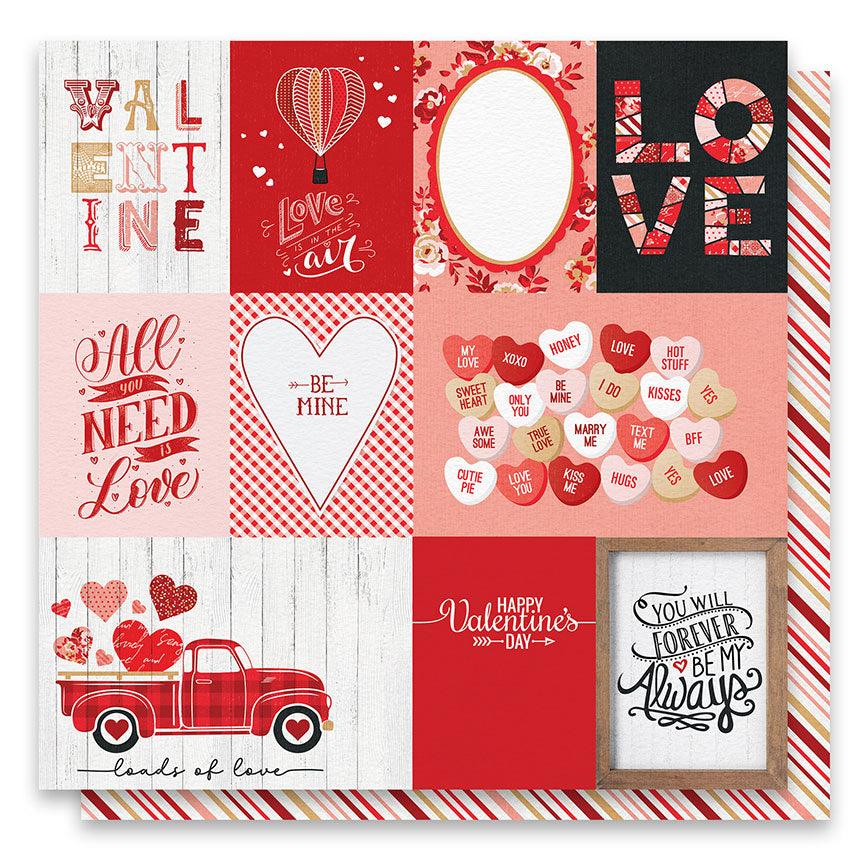 Cupid's Sweetheart Cafe Collection Cupid's Cards 12 x 12 Double-Sided Scrapbook Paper by Photo Play Paper