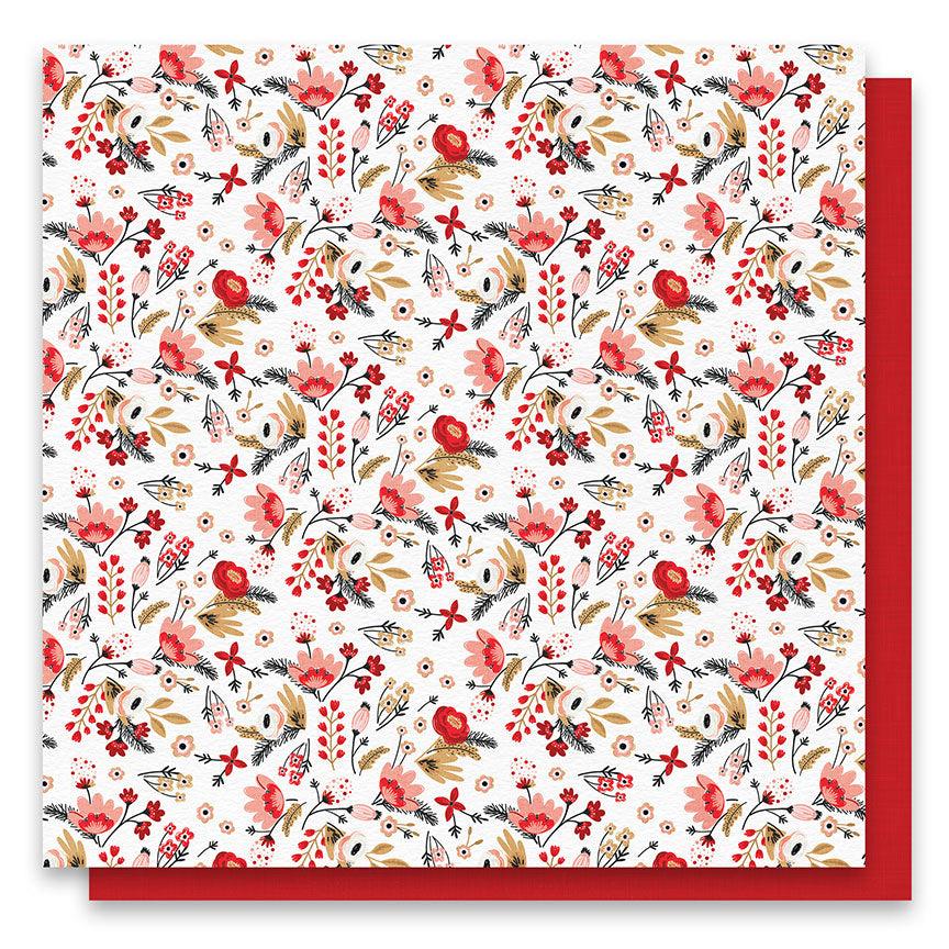 Cupid's Sweetheart Cafe Collection Valentine Floral 12 x 12 Double-Sided Scrapbook Paper by Photo Play Paper