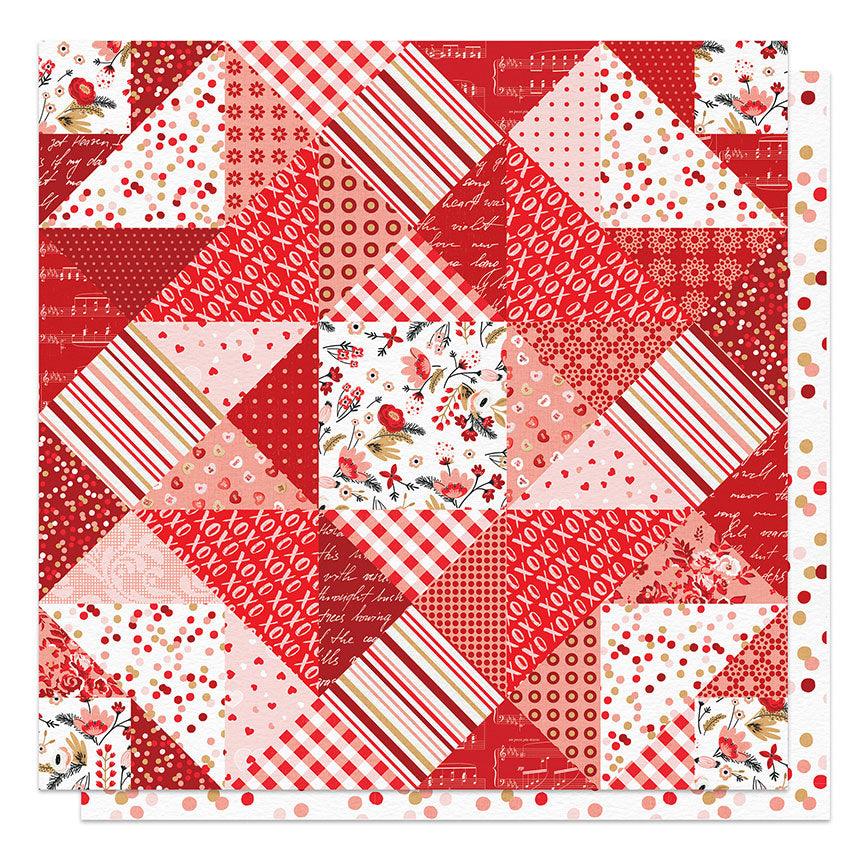 Cupid's Sweetheart Cafe Collection Quilt From Cupid 12 x 12 Double-Sided Scrapbook Paper by Photo Play Paper