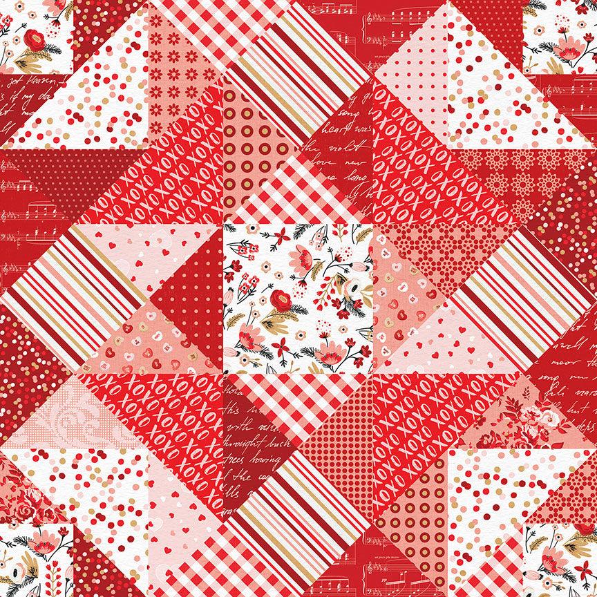 Cupid's Sweetheart Cafe Collection Quilt From Cupid 12 x 12 Double-Sided Scrapbook Paper by Photo Play Paper - Scrapbook Supply Companies