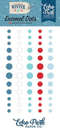 Celebrate Winter Collection 3 x 6 Self-Adhesive Enamel Dots Scrapbook Embellishments by Echo Park Paper - Scrapbook Supply Companies