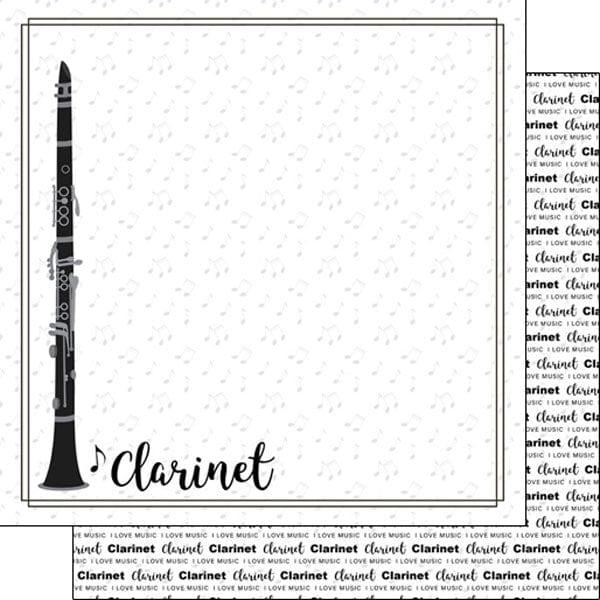 Musical Note Collection Clarinet 12 x 12 Double-Sided Scrapbook Paper By Scrapbook Customs - Scrapbook Supply Companies