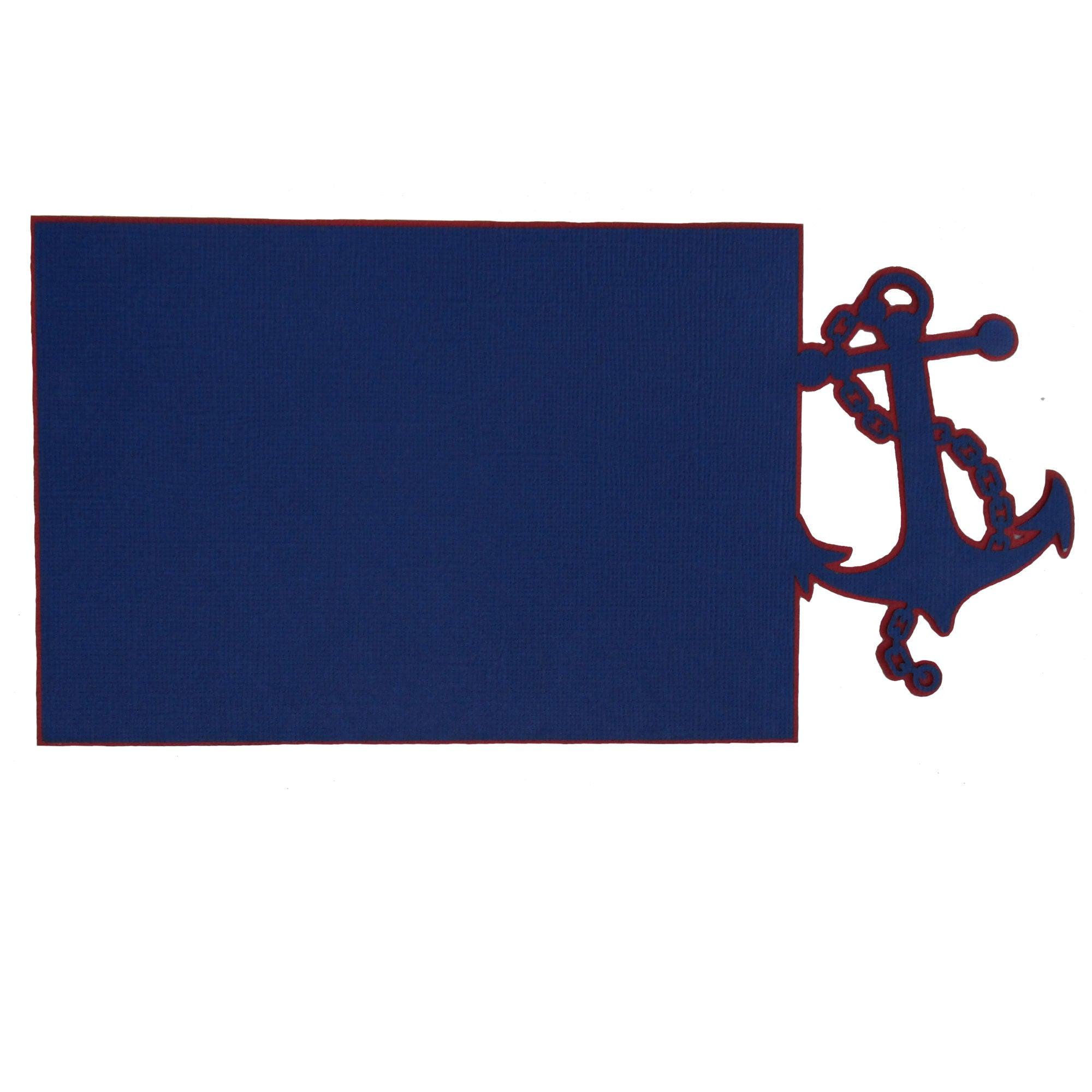 Cruise Anchor Blue on Red 4.25 x 6.25 Laser Cut Scrapbook Photo Mat Frame by SSC Laser Designs