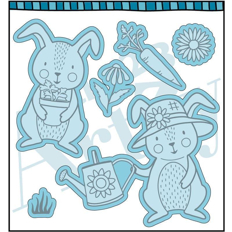 Home Grown Collection Hunny Bunny 4.5 x 7.5 Metal Dies by Dare2BArtzy - Scrapbook Supply Companies