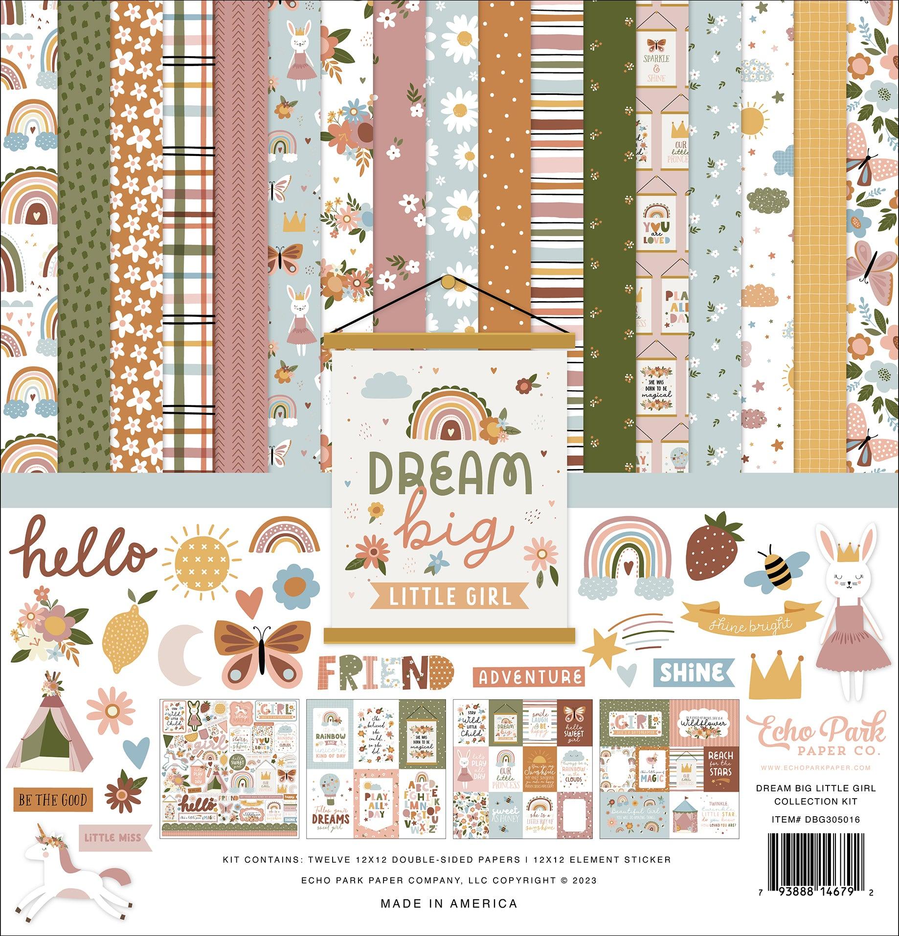 Dream Big Little Girl Collection 12 x 12 Scrapbook Paper & Sticker Pack by Echo Park Paper