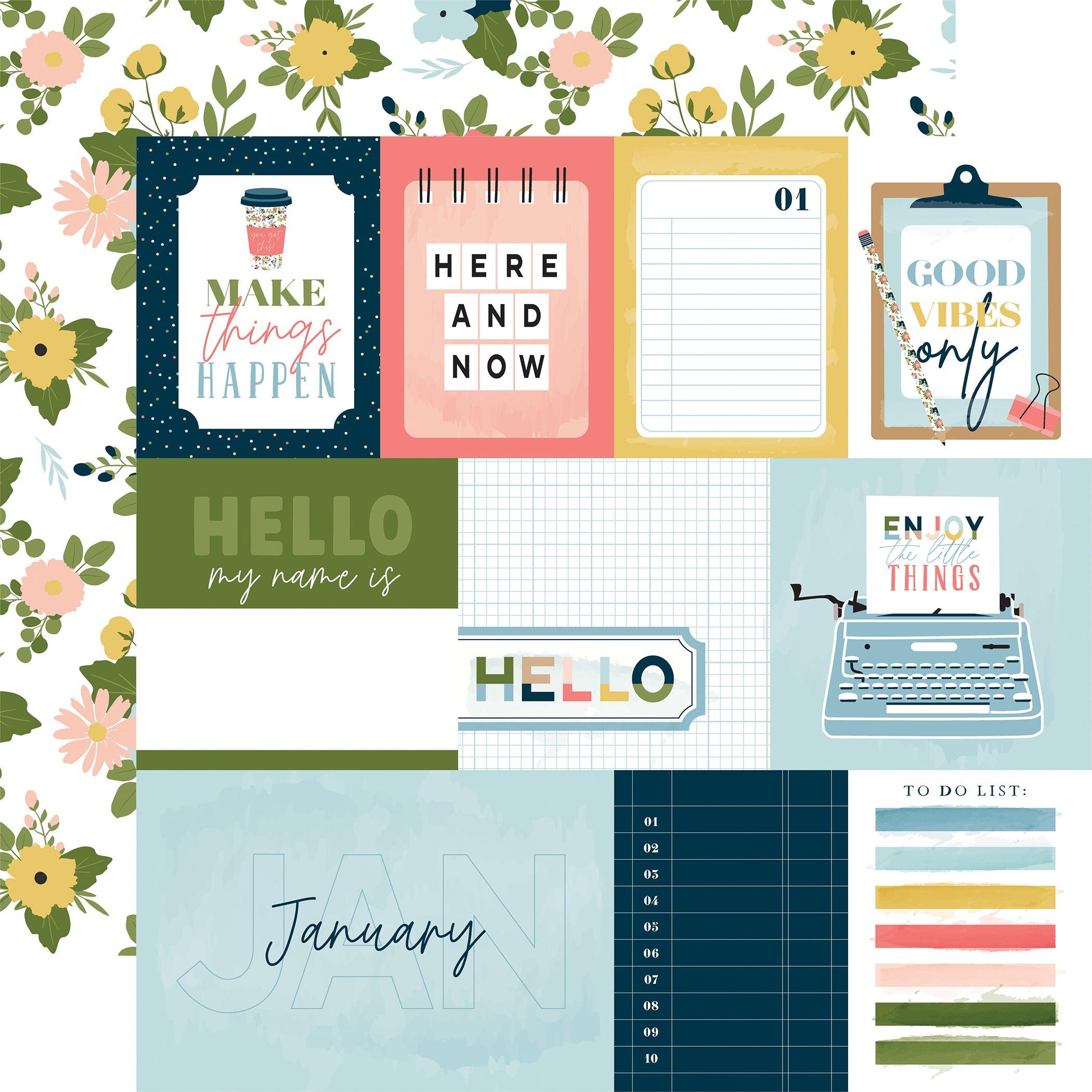 Day In The Life Collection January 12 x 12 Double-Sided Scrapbook Paper by Echo Park Paper