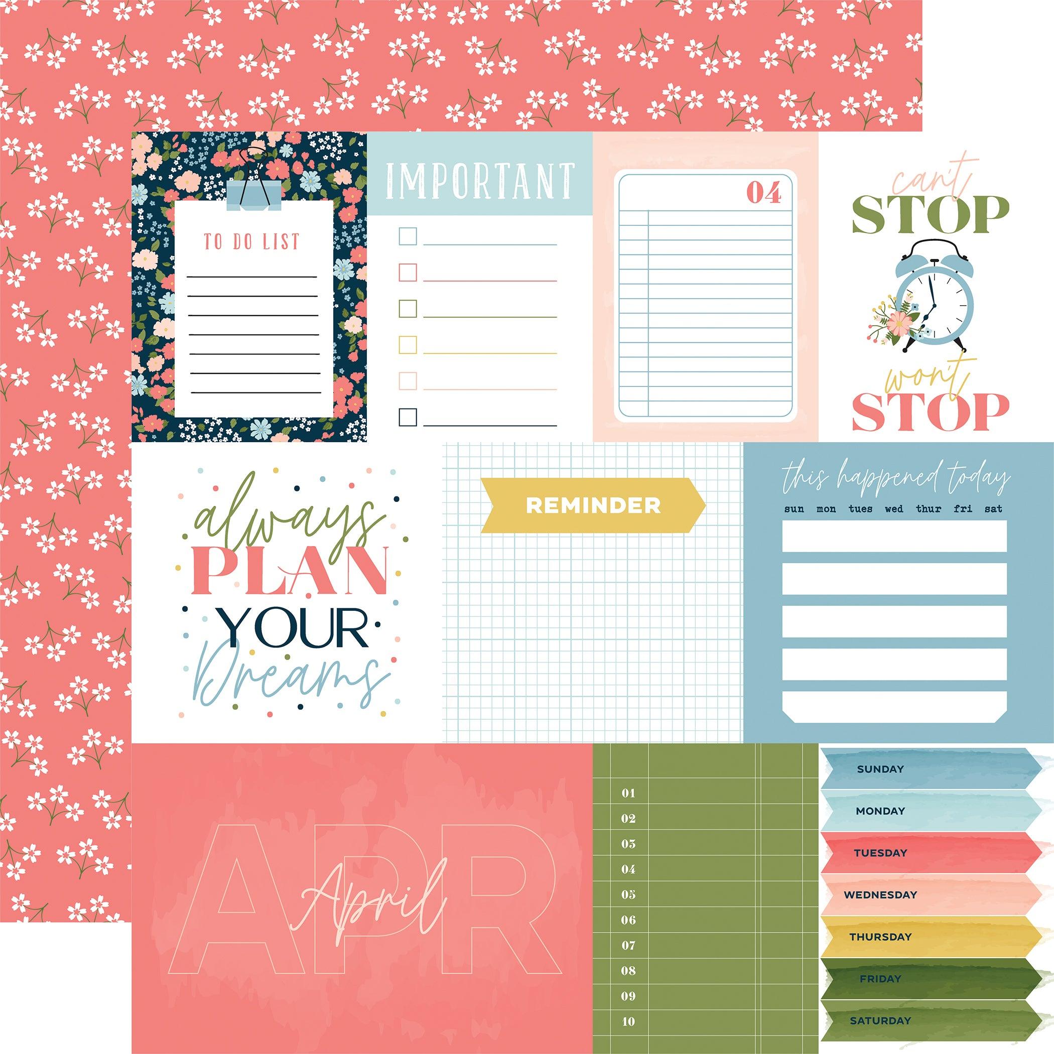 Day In The Life Collection April 12 x 12 Double-Sided Scrapbook Paper by Echo Park Paper