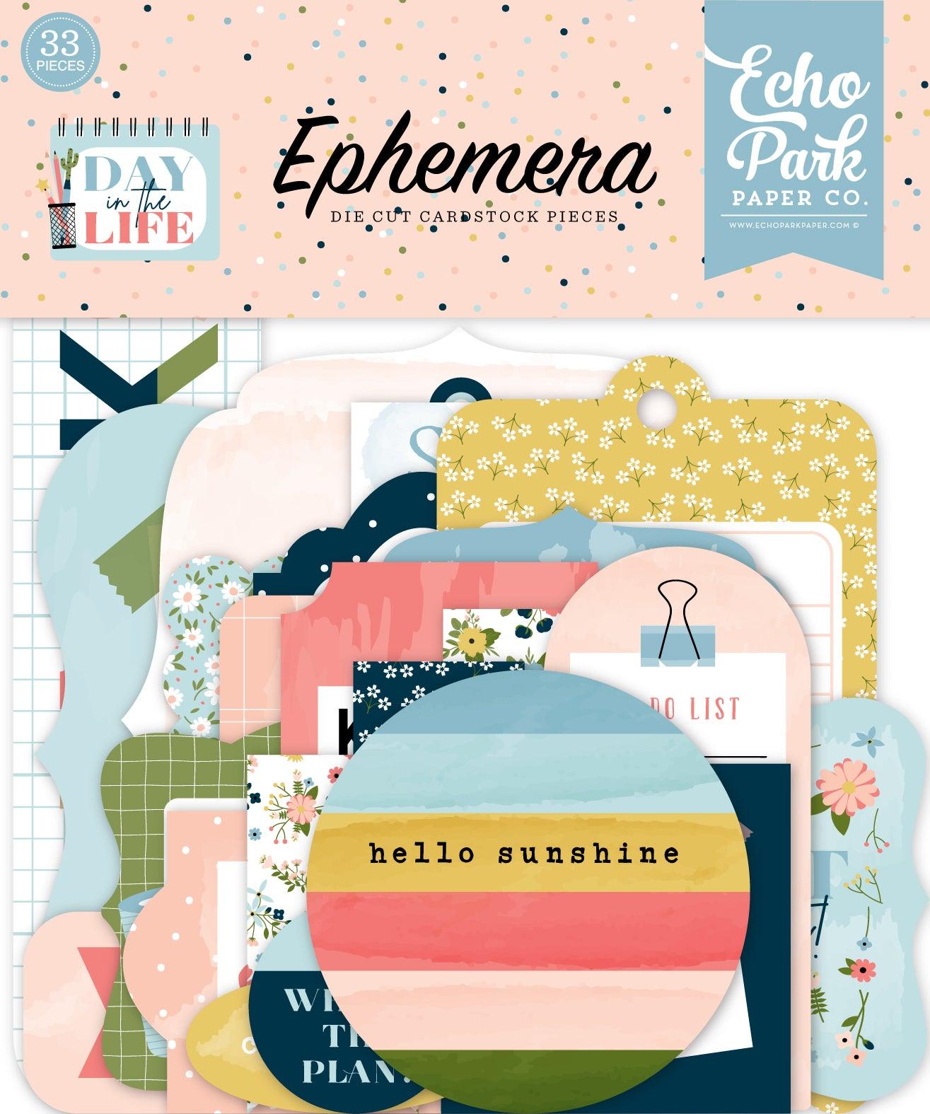Day In The Life Collection 5 x 5 Scrapbook Ephemera Die Cuts by Echo Park Paper - Scrapbook Supply Companies