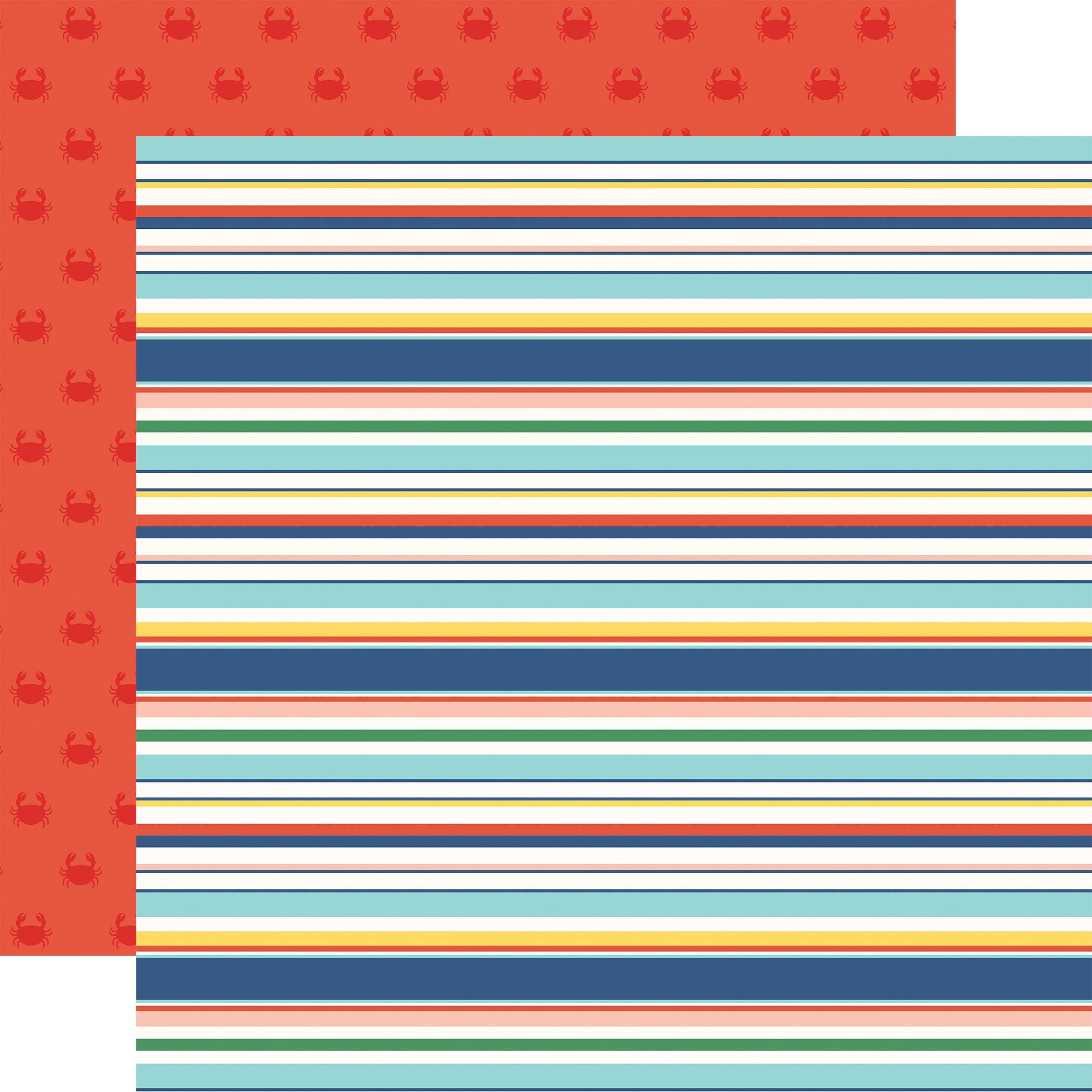Endless Summer Collection Beach Towel 12 x 12 Double-Sided Scrapbook Paper by Echo Park Paper - Scrapbook Supply Companies