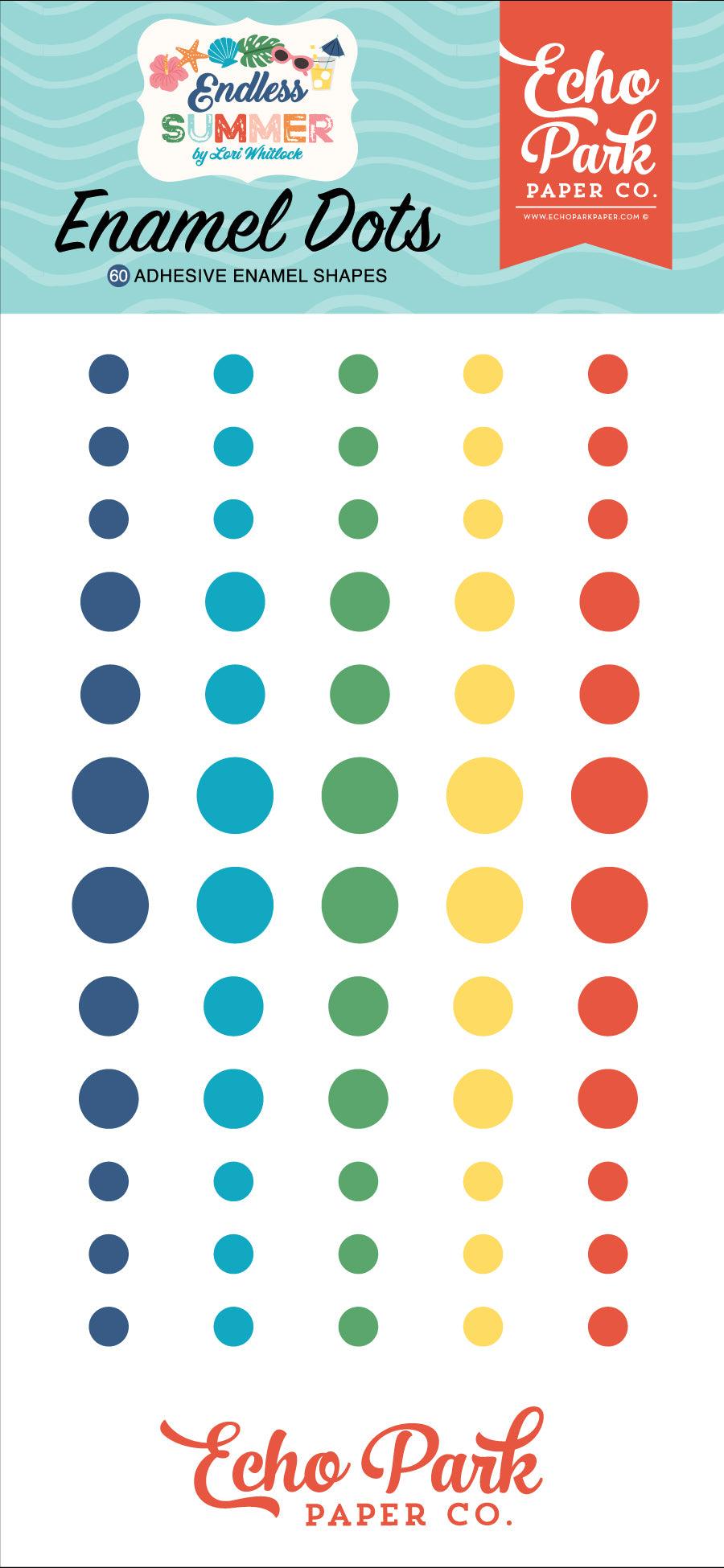 Endless Summer Collection 3 x 6 Self-Adhesive Enamel Dots Scrapbook Embellishments by Echo Park Paper - Scrapbook Supply Companies