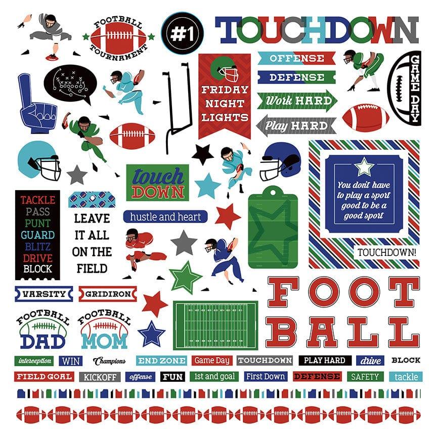 MVP Football Collection 12 x 12 Cardstock Scrapbook Sticker Sheet by Photo Play Paper