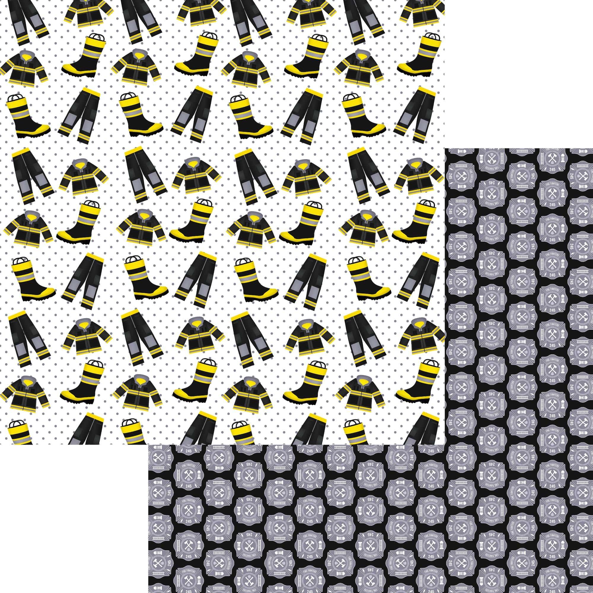 Occupation Collection Firefighter Uniform 12 x 12 Double-Sided Scrapbook Paper by SSC Designs
