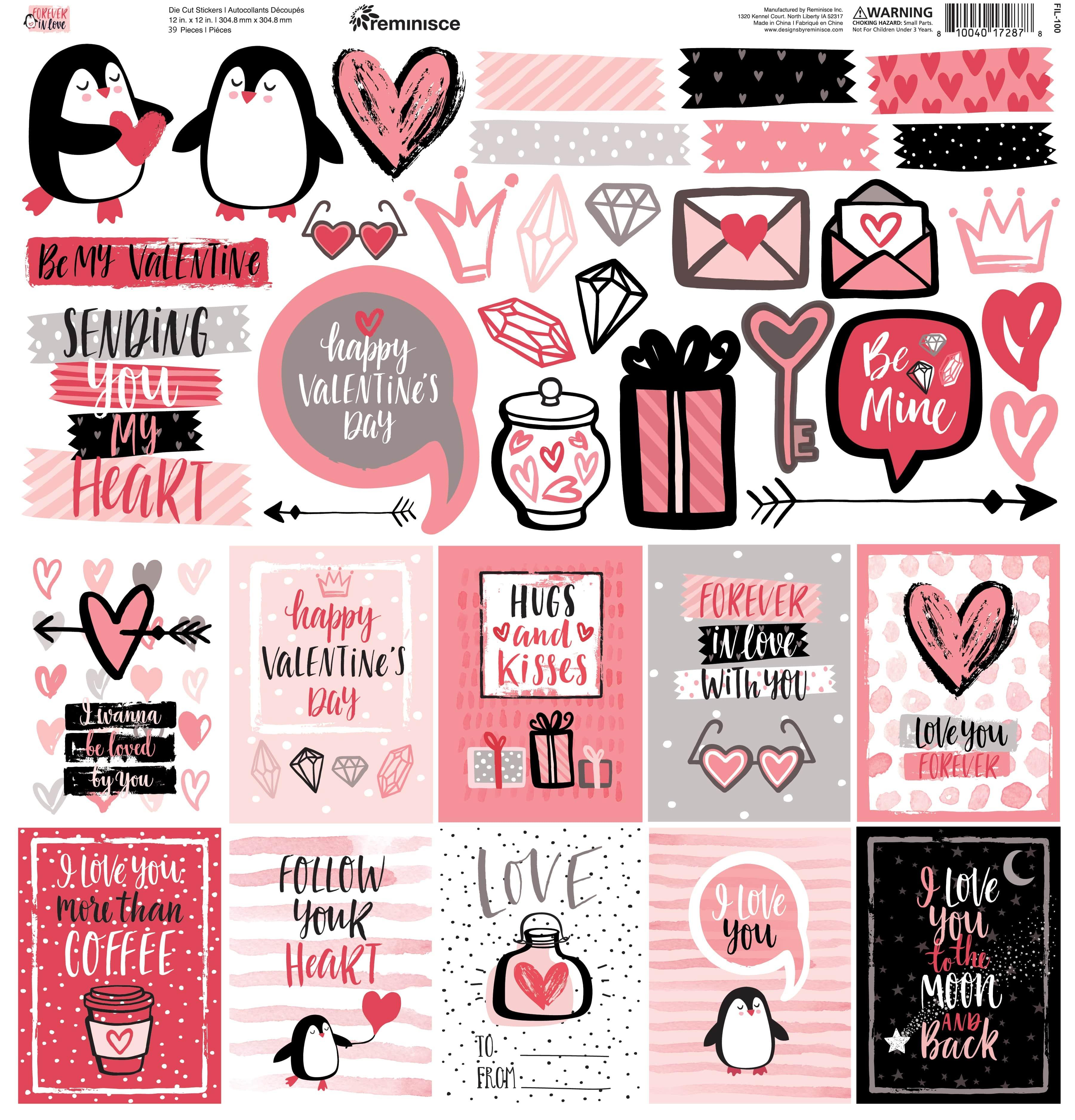Forever In Love Collection 12 x 12 Scrapbook Sticker Sheet by Reminisce - Scrapbook Supply Companies