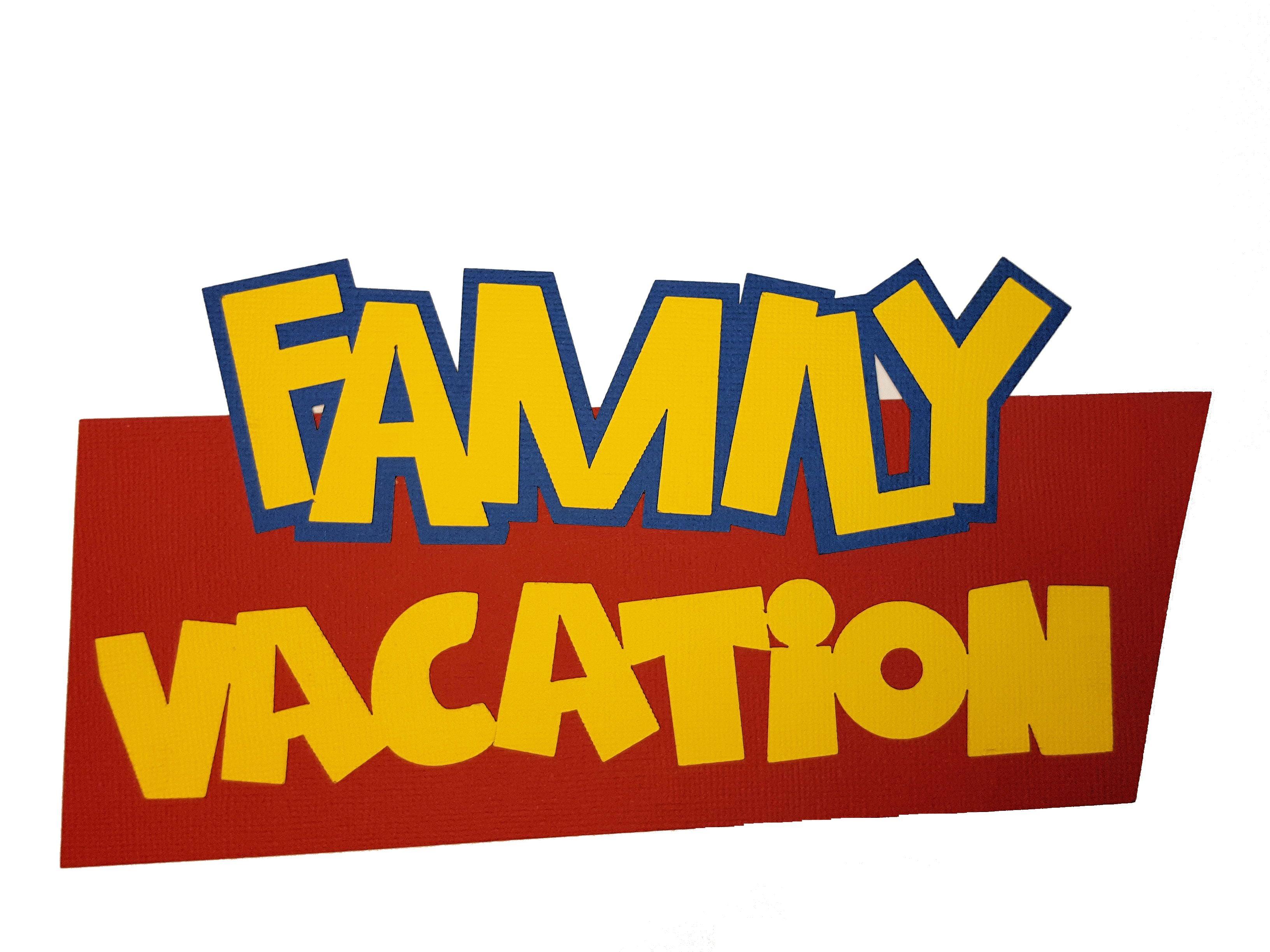 Family Vacation Toy Land Fully-Assembled 4 x 8 Laser Title Cut Scrapbook Embellishment by SSC Laser Designs