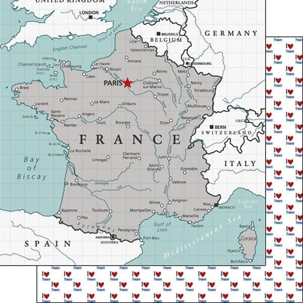 Scrapbook Customs | Travel Adventure France Map Scrapbook Paper – Scrapbook Supply Companies scrapbook-customs-travel-adventure-france-map-scrapbook-paper-scrapbook-supply-companies