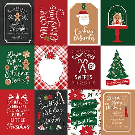 A Gingerbread Christmas Collection 3 x 4 Journaling Cards 12 x 12 Double-Sided Scrapbook Paper by Echo Park Paper - Scrapbook Supply Companies