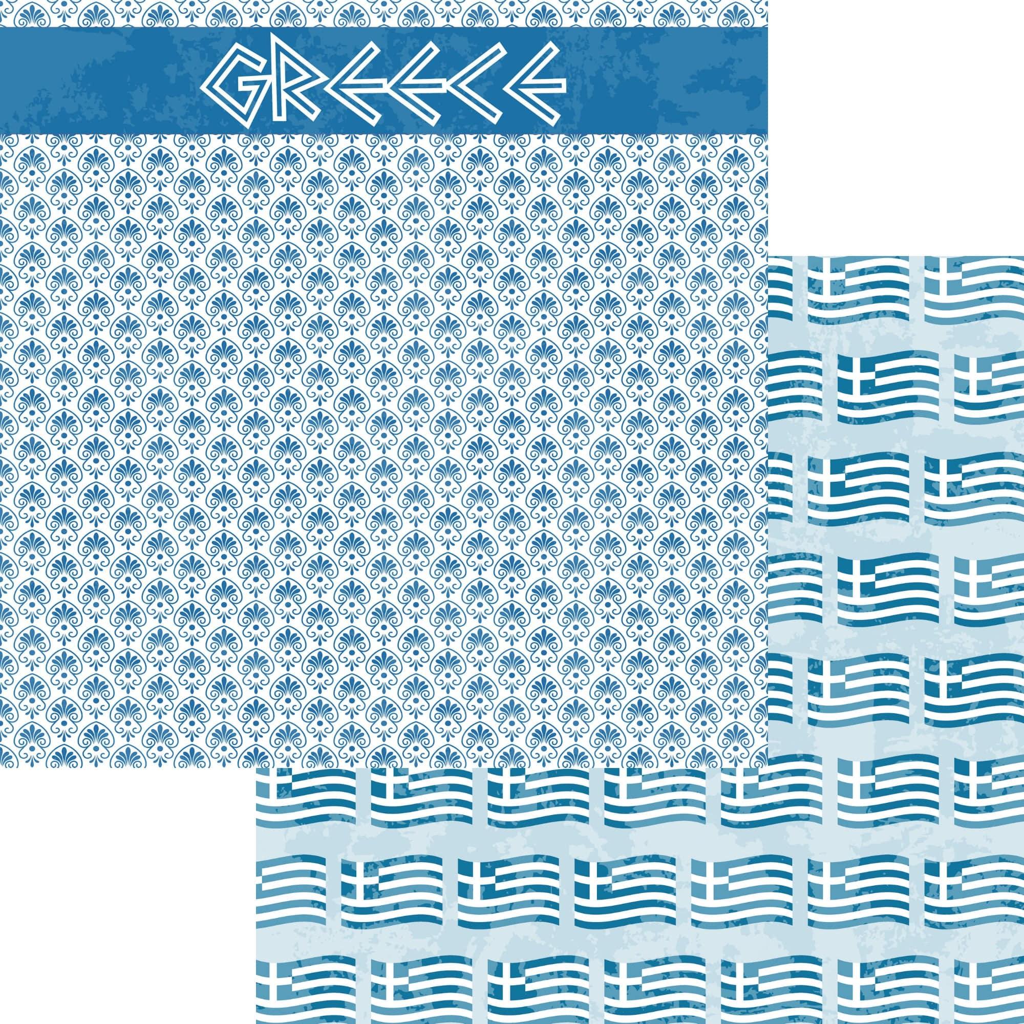 Greece Collection Greece 12 x 12 Double-Sided Scrapbook Paper by SSC Designs
