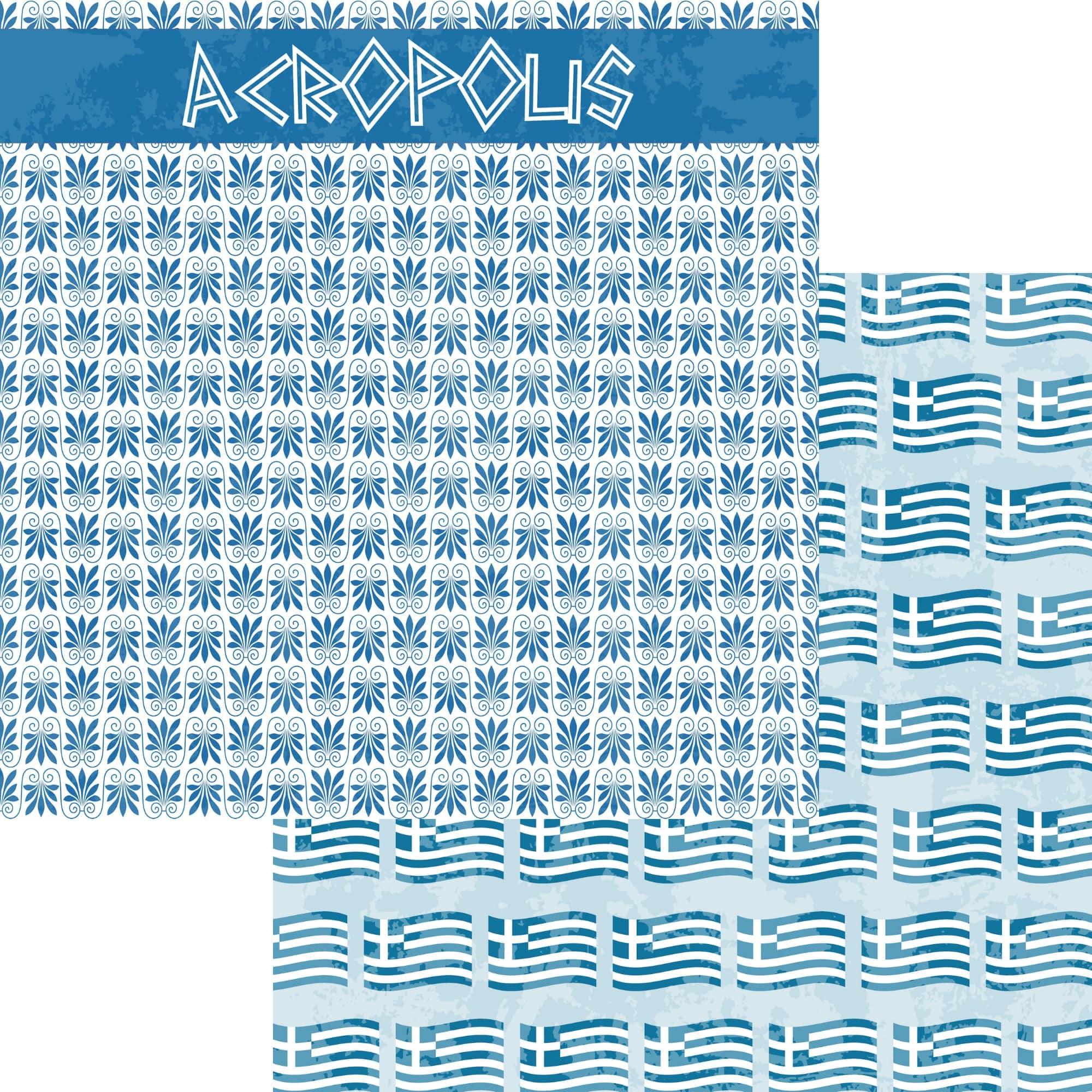 Greece Collection Acropolis 12 x 12 Double-Sided Scrapbook Paper by SSC Designs