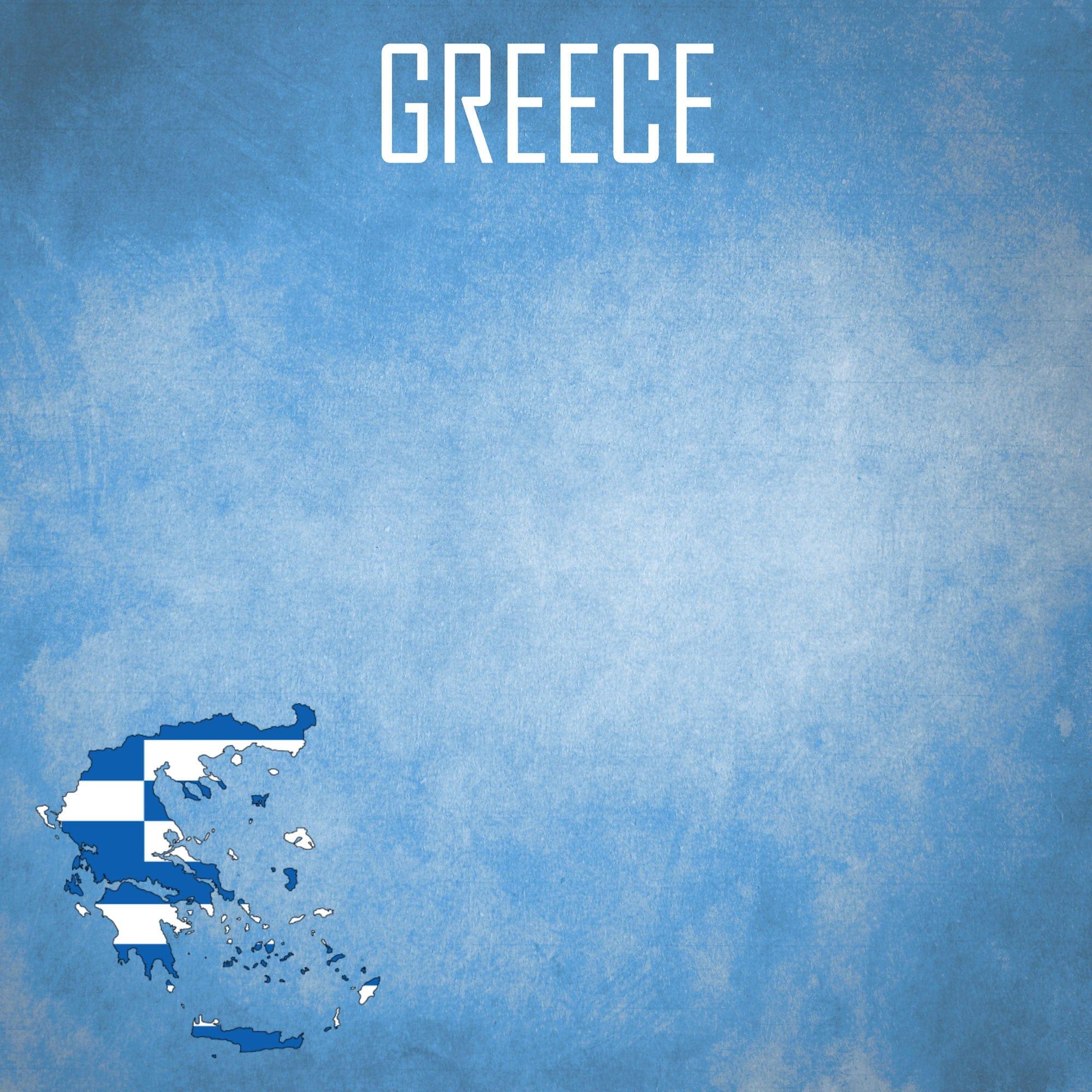 Greece Collection Flag of Greece 12 x 12 Double-Sided Scrapbook Paper by SSC Designs - Scrapbook Supply Companies