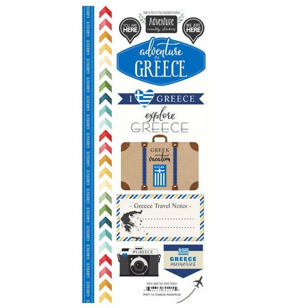 Travel Adventure Collection Greece Adventure 6 x 12 Scrapbook Sticker Sheet by Scrapbook Customs - Scrapbook Supply Companies