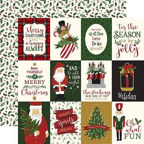 Here Comes Santa Claus Collection 3 x 4 Journaling Cards 12 x 12 Double-Sided Scrapbook Paper by Echo Park Paper - Scrapbook Supply Companies