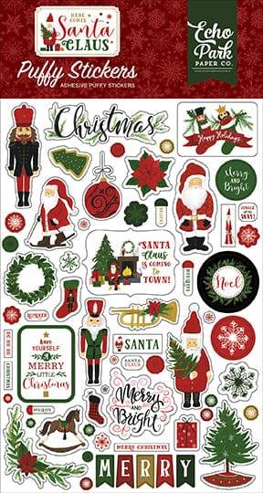 Here Comes Santa Claus Collection 4 x 7 Puffy Stickers Scrapbook Embellishments by Echo Park Paper - Scrapbook Supply Companies