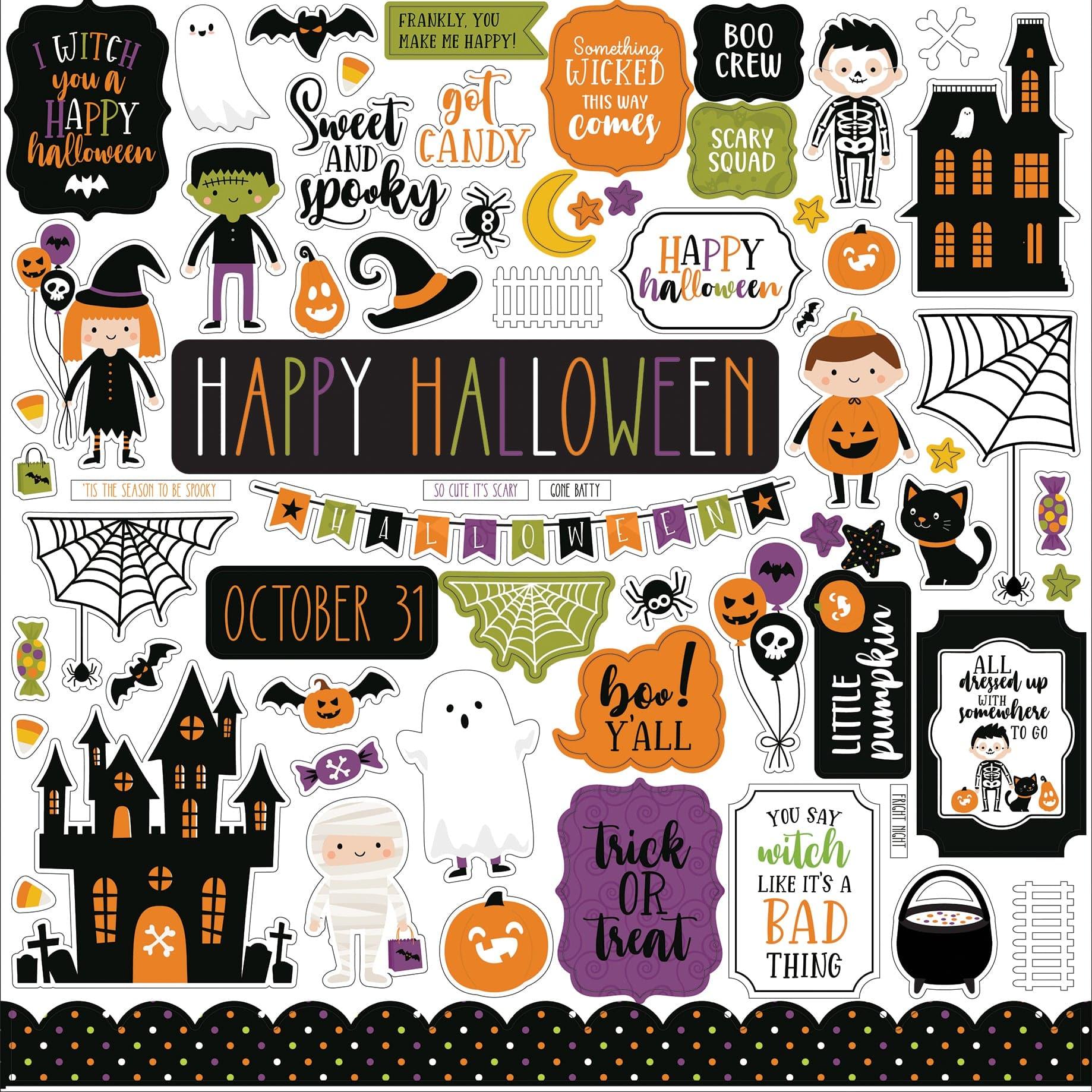 Halloween Magic Collection 12 x 12 Scrapbook Sticker Sheet by Echo Park Paper - Scrapbook Supply Companies