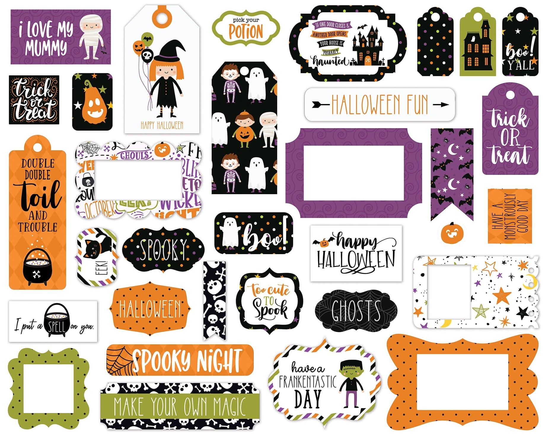 Halloween Magic Collection 5 x 5 Scrapbook Tags & Frames Die Cuts by Echo Park Paper - Scrapbook Supply Companies
