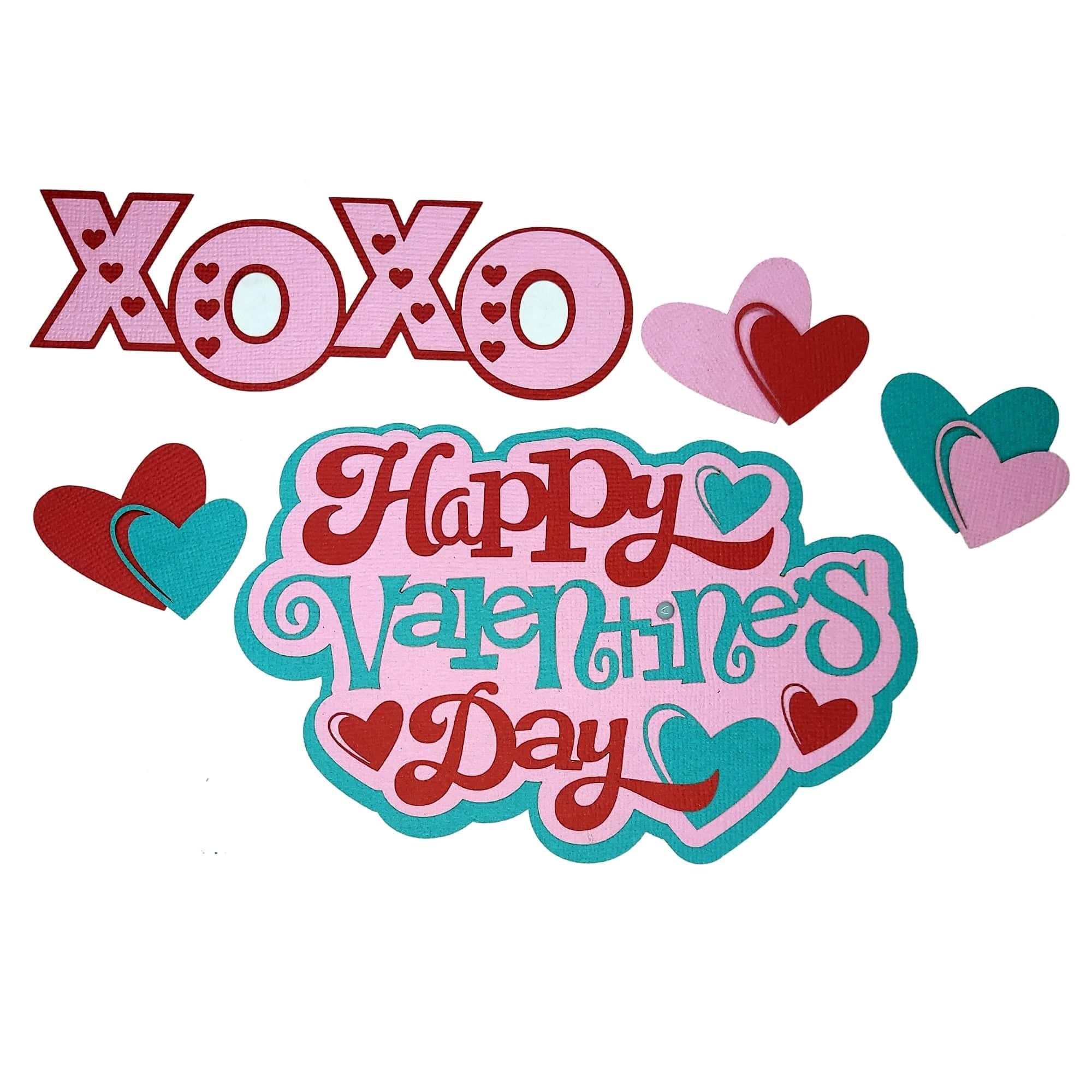 Happy Valentine's Day 6 x 7 Laser Cut Scrapbook Embellishment by SSC Laser Designs