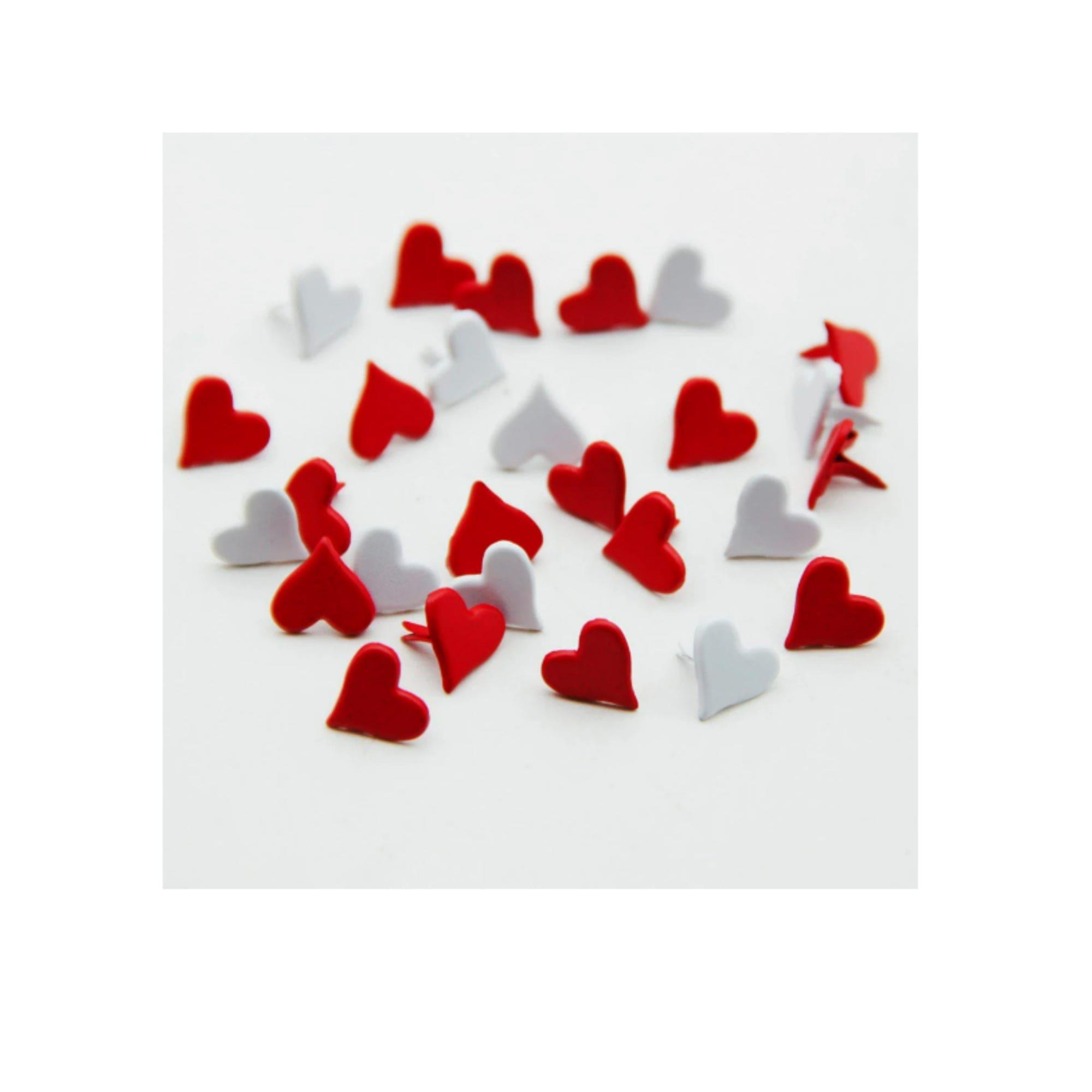 Red & White Heart Brads by SSC Designs - Pkg. of 12 - Scrapbook Supply Companies