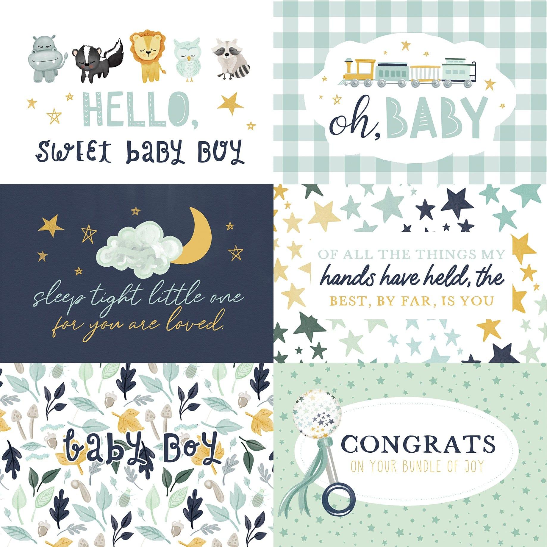 It's A Boy Collection 6 x 4 Journaling Cards 12 x 12 Double-Sided Scrapbook Paper by Echo Park Paper - Scrapbook Supply Companies