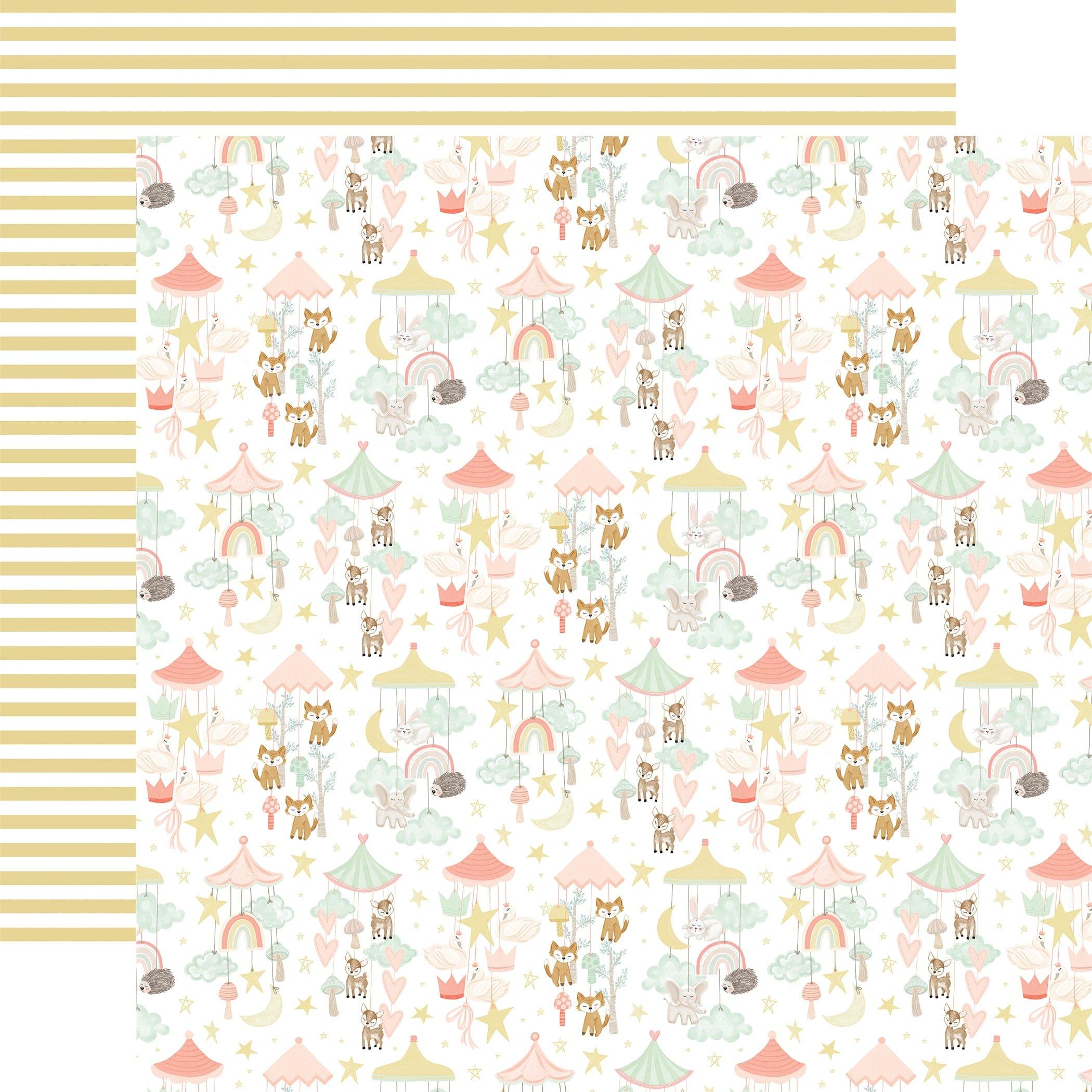 It's A Girl Collection Sleepy Mobiles 12 x 12 Double-Sided Scrapbook Paper by Echo Park Paper