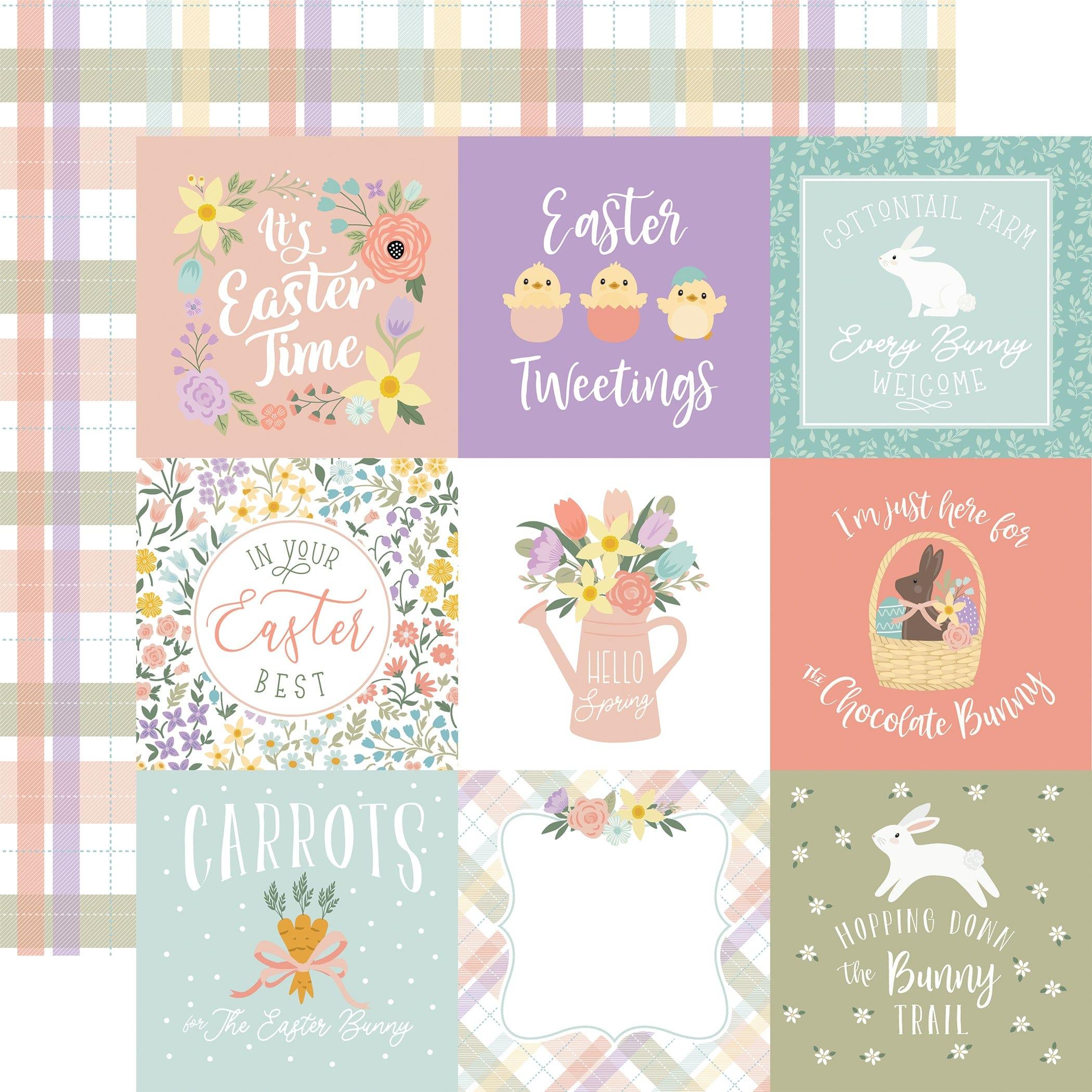 It's Easter Time Collection 4x4 Journaling Cards 12 x 12 Double-Sided Scrapbook Paper by Echo Park Paper