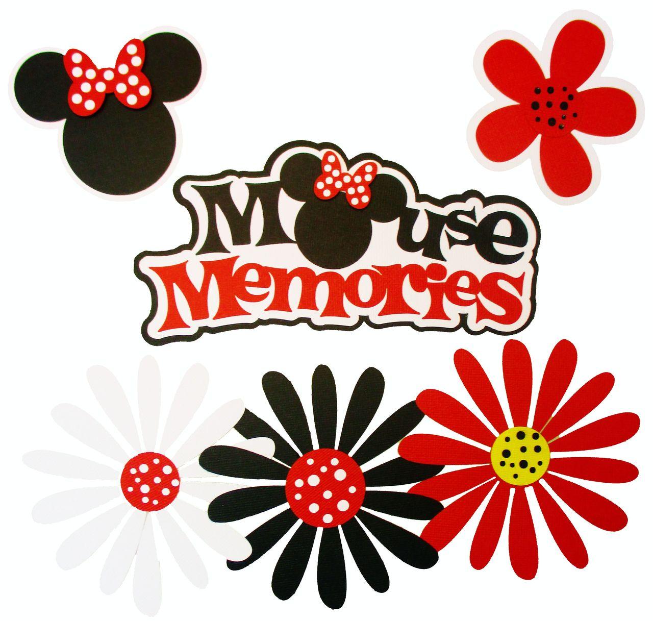 Disneyana Mouse Memories 3 x 7 Title & 5-Piece Coordinating Fully-Assembled Laser Cut Scrapbook Embellishment by SSC Laser Designs