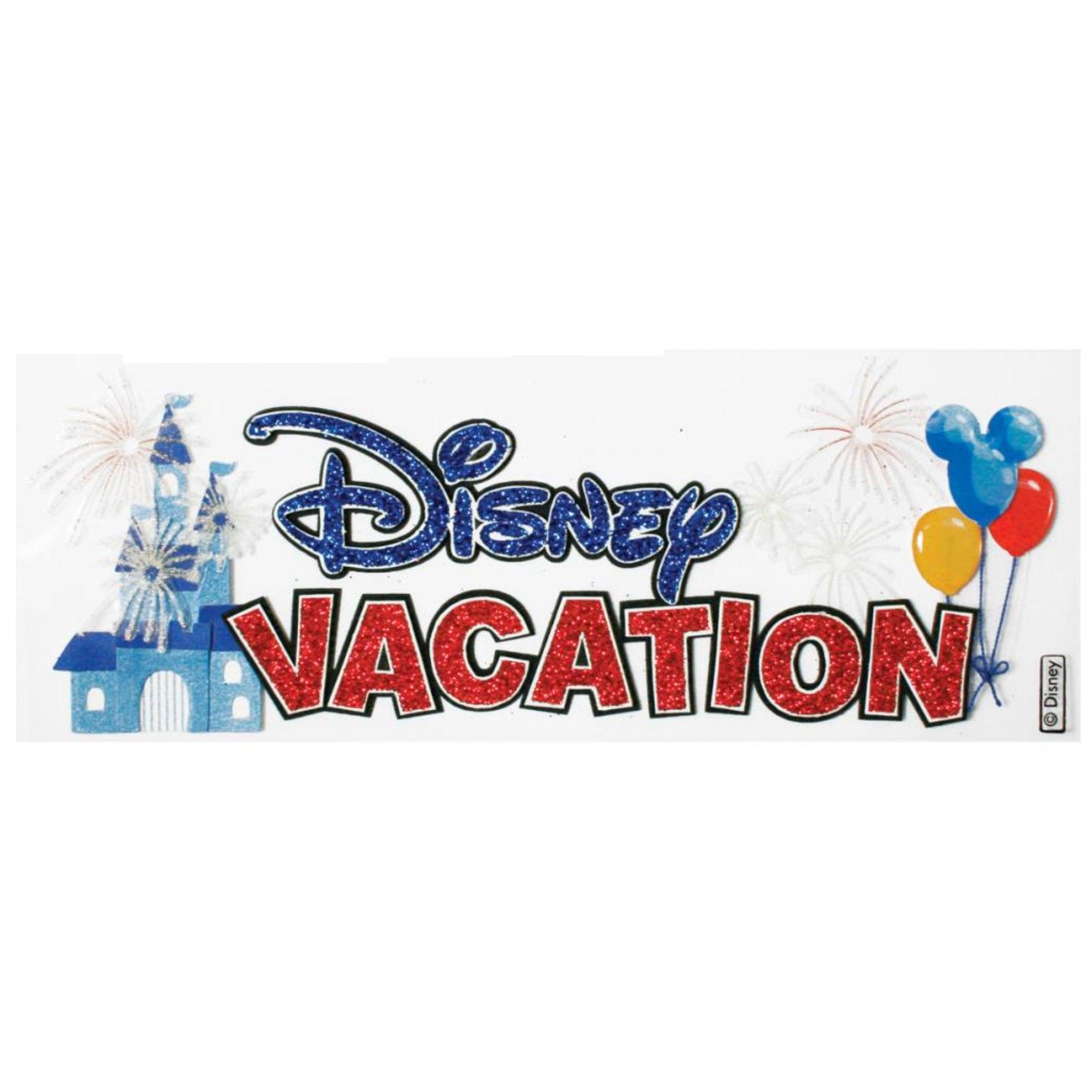 Disney Title Waves Collection Disney Vacation Glittered Scrapbook Embellishment by EK Success - Scrapbook Supply Companies