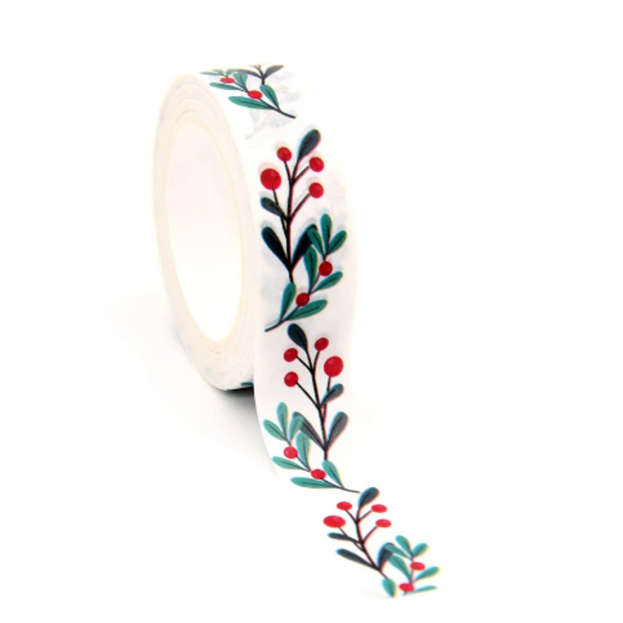 TW Collection Holly Days Christmas Holly Washi Tape by SSC Designs - 15mm x 30 Feet - Scrapbook Supply Companies