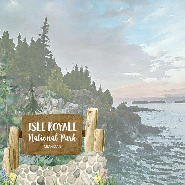 National Park Collection Michigan Isle Royale 12 x 12 Double-Sided Scrapbook Paper by Scrapbook Customs - Scrapbook Supply Companies
