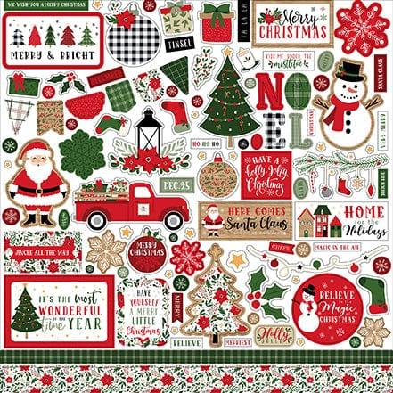 Jingle All The Way Collection 12 x 12 Scrapbook Sticker Sheet by Echo Park Paper - Scrapbook Supply Companies