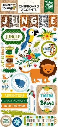 Jungle Safari Collection Jungle Safari 6 x 12 Chipboard Accents Scrapbook Embellishments by Echo Park Paper - Scrapbook Supply Companies