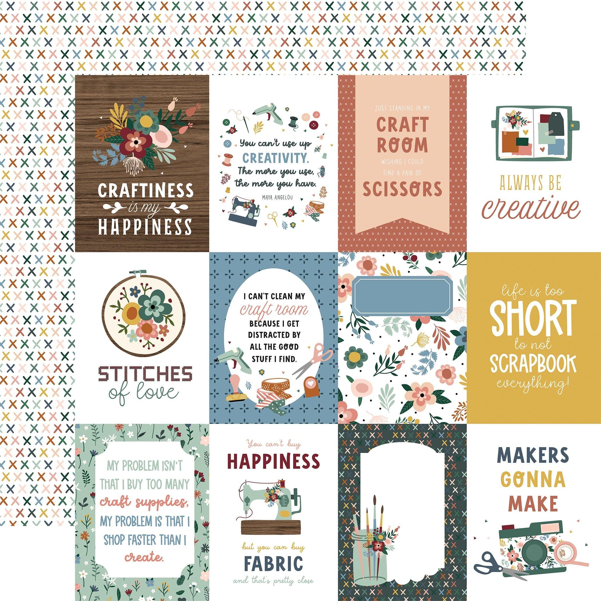 Let's Create Double-Sided Cardstock 12X12-3X4 Journaling Cards